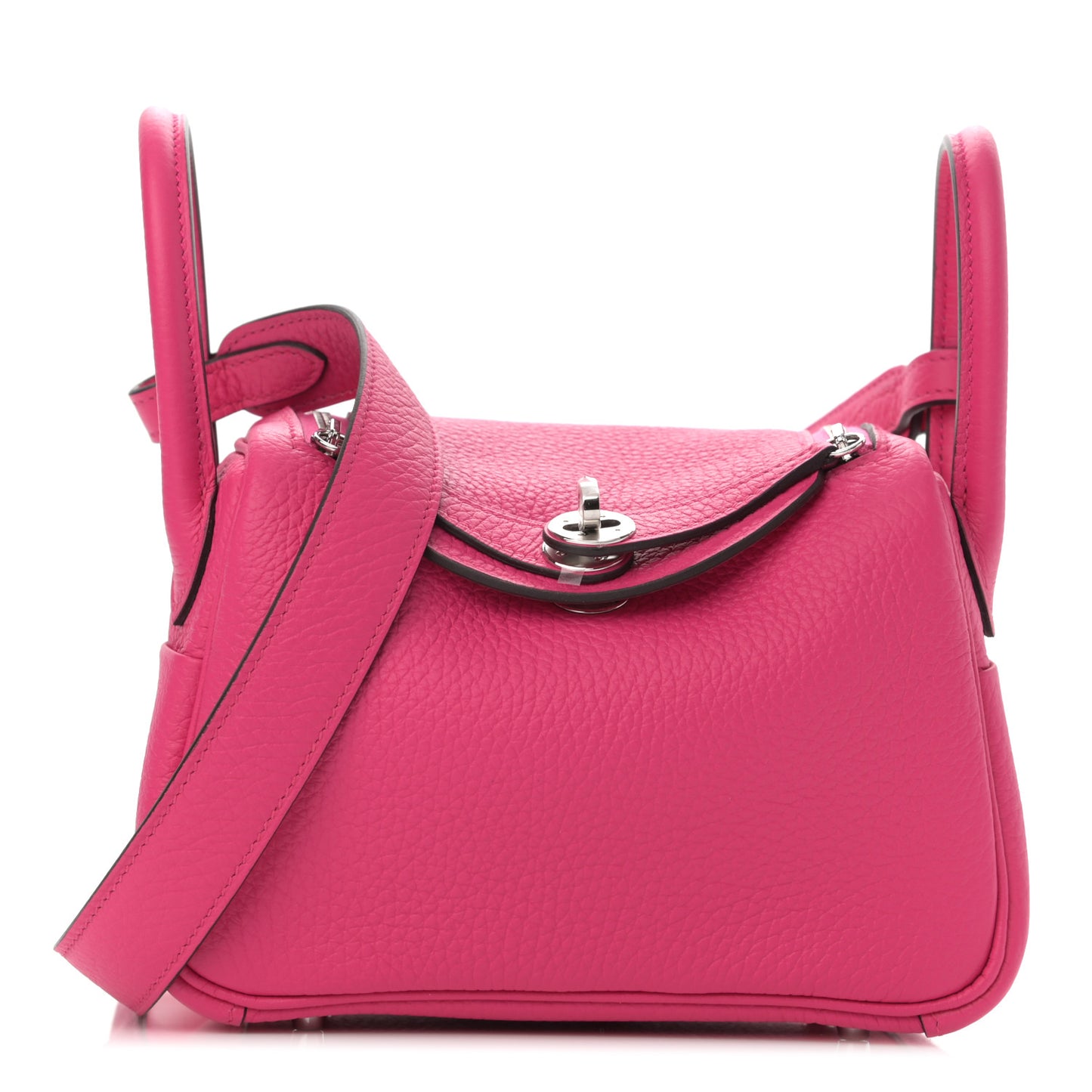 Taurillon Clemence Mini Lindy 20 Rose Shocking