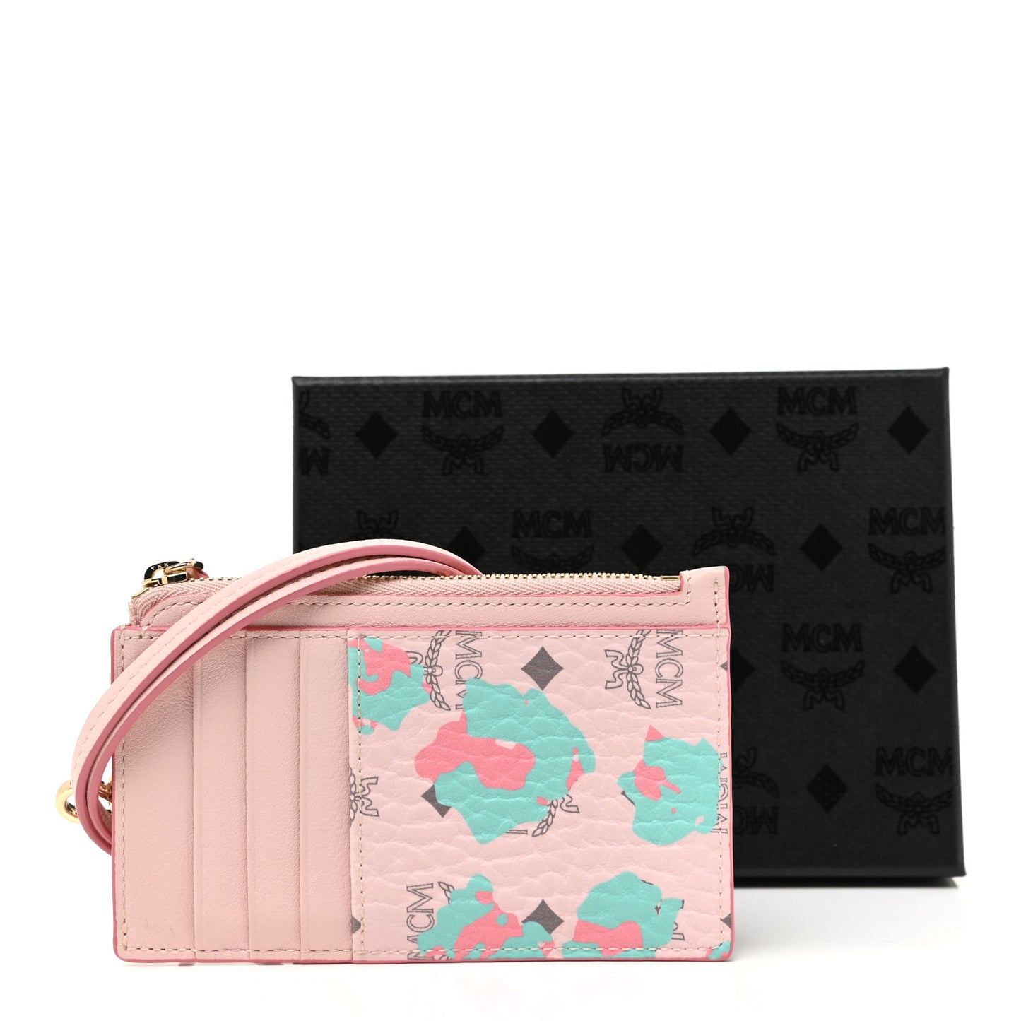 Visetos Floral Leopard Lanyard Card Holder Pink