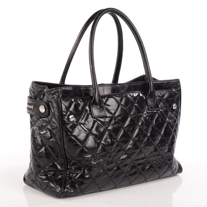 Chanel Glazed Calfskin Quilted Large New Portobello Tote Black 2 of 11