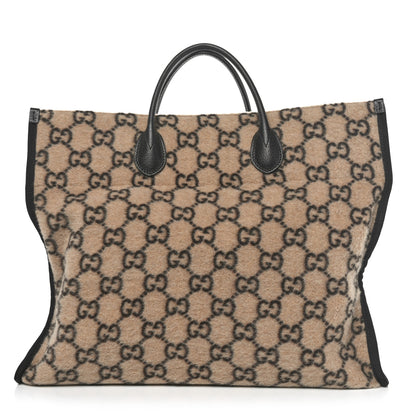 Gucci Covered Wool GG Monogram Large Tote Bag Beige Ebony 1 of 10