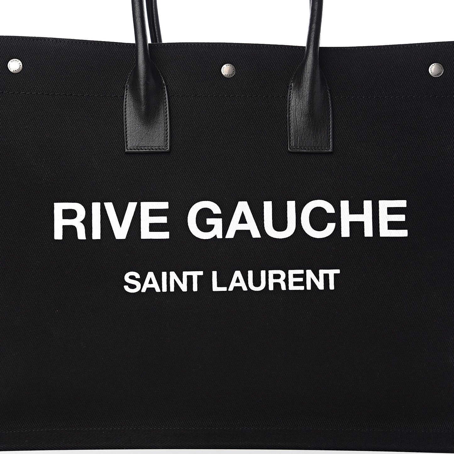 Linen Calfskin Rive Gauche Tote Black
