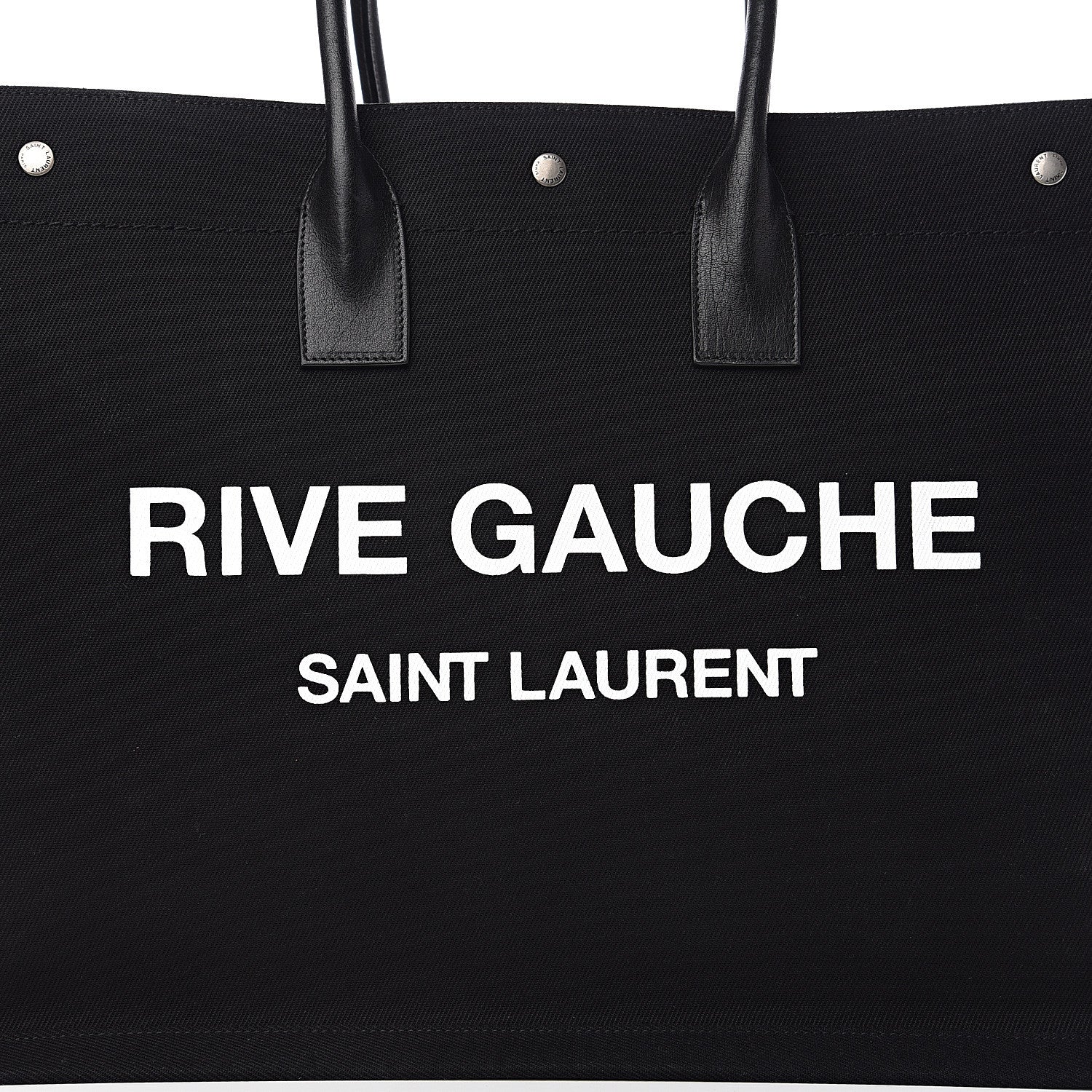 Saint Laurent Linen Calfskin Rive Gauche Tote Black 6 of 10