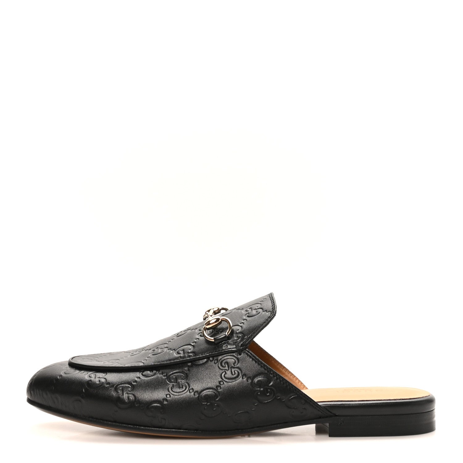 Gucci Glamour Calfskin Guccissima Womens Princetown Slippers 38.5 Black 1 of 9