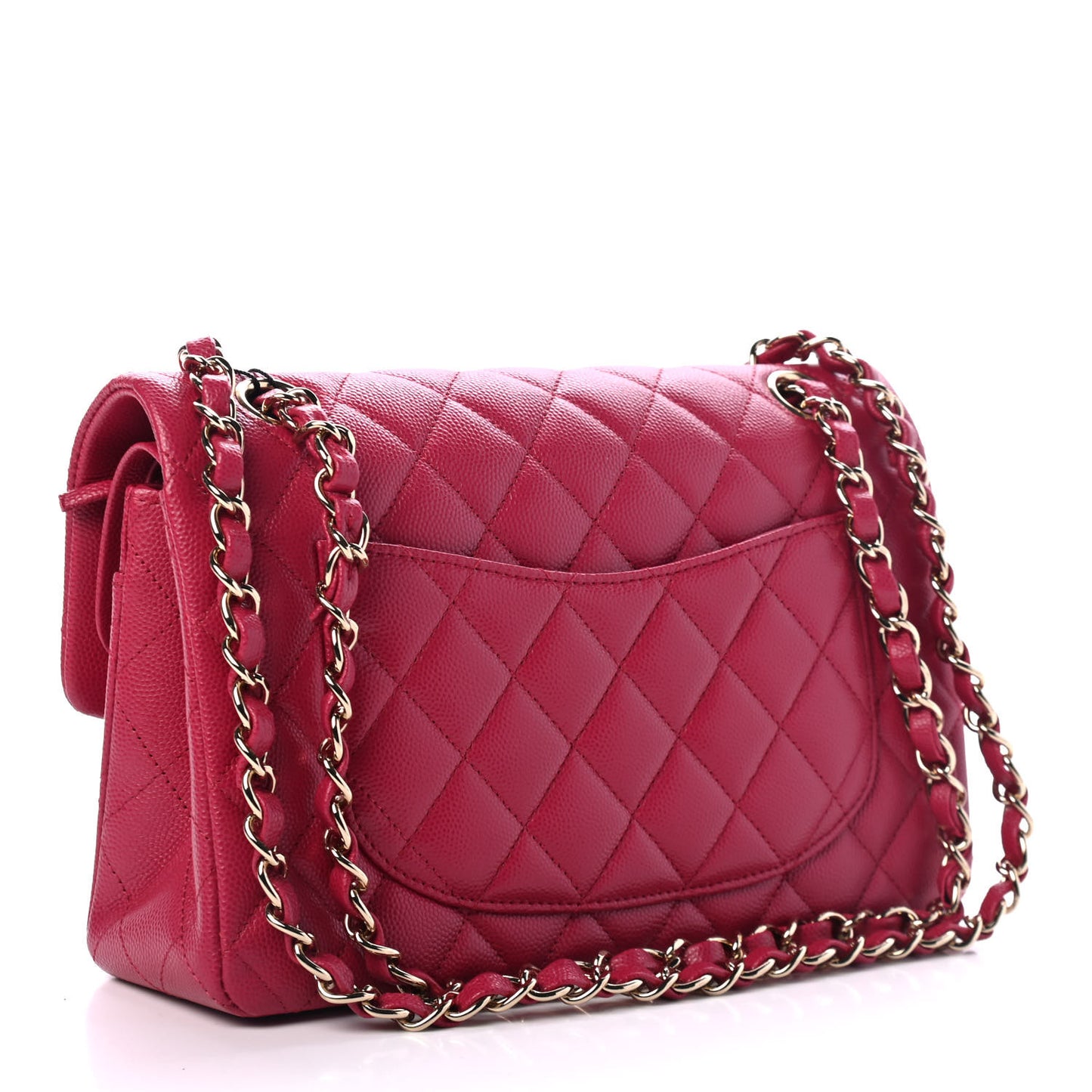 Caviar Quilted Small Double Flap Dark Pink