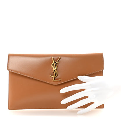 Saint Laurent Smooth Shiny Calfskin Uptown Pouch Dune 2 of 6