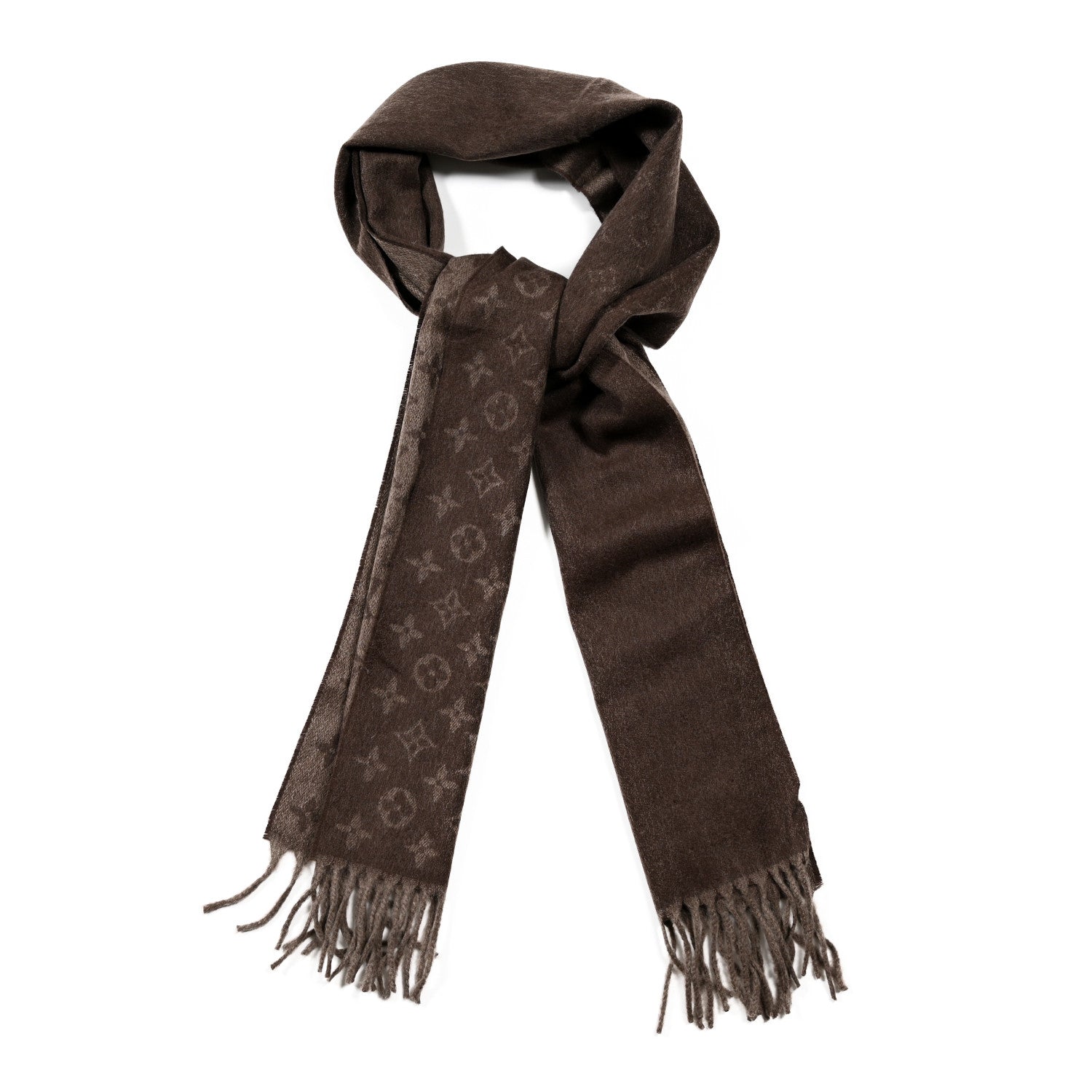 Louis Vuitton Cashmere Wool Monogram Gradient Scarf Noisette 1 of 3