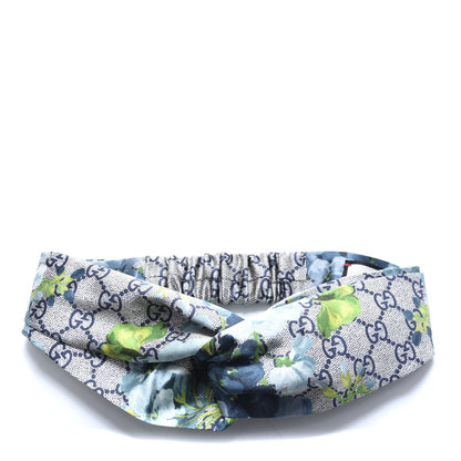 Gucci Silk Monogram Blooms Print Headband Blue 1 of 5
