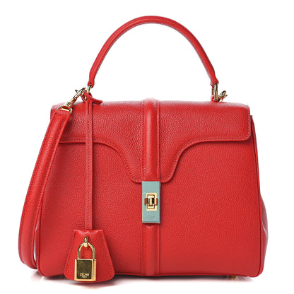 Celine Grained Calfskin Small 16 Top Handle Bag Red 1 of 9
