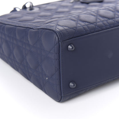 Christian Dior Ultra Matte Calfskin Cannage Large Lady Dior Blue 6 of 12