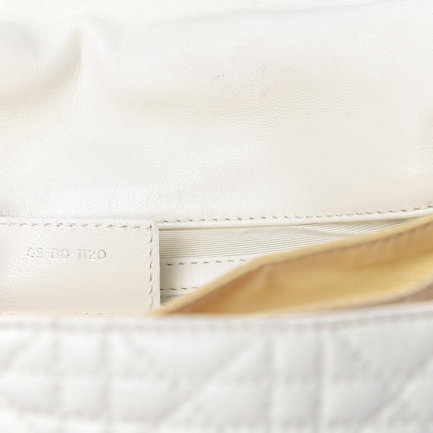 Lambskin Cannage Medium New Lock Flap White