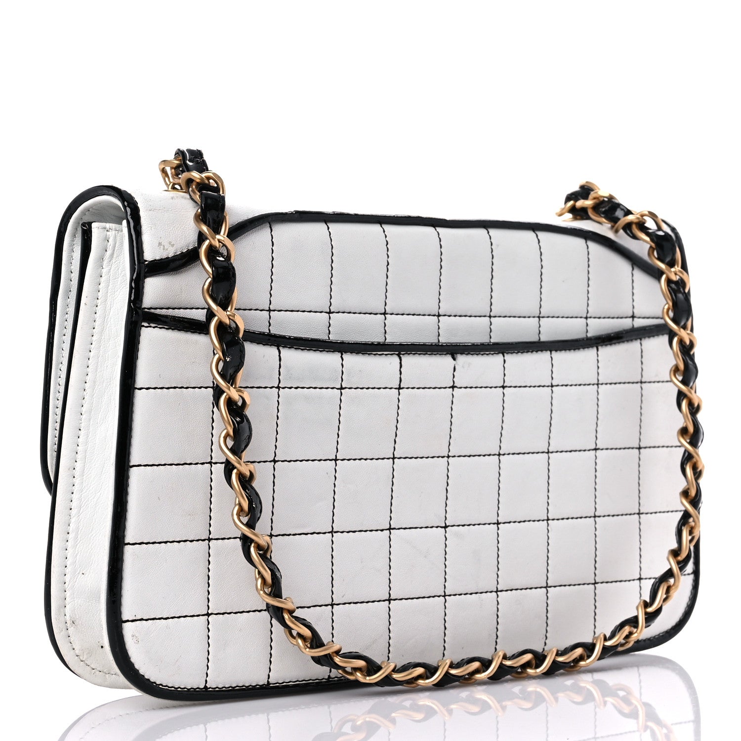 Chanel Lambskin Reissue Chocolate Bar Flap White Black 3 of 30