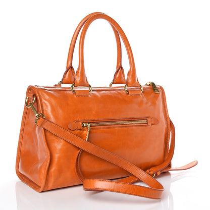 Miu Miu Vitello Shine Zip Tote Papaya 3 of 11