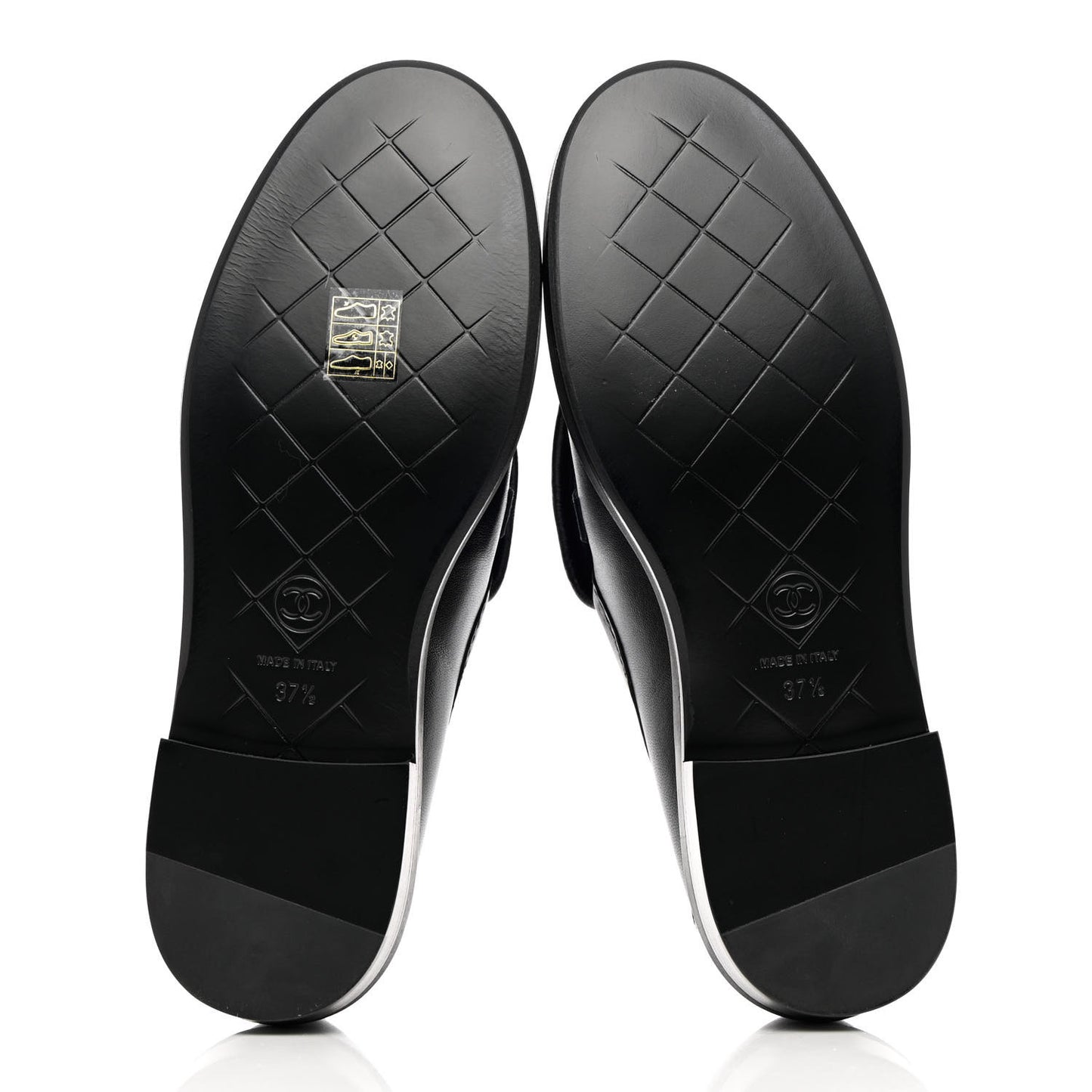 Lambskin Quilted CC Turnlock Loafers 37.5 Black