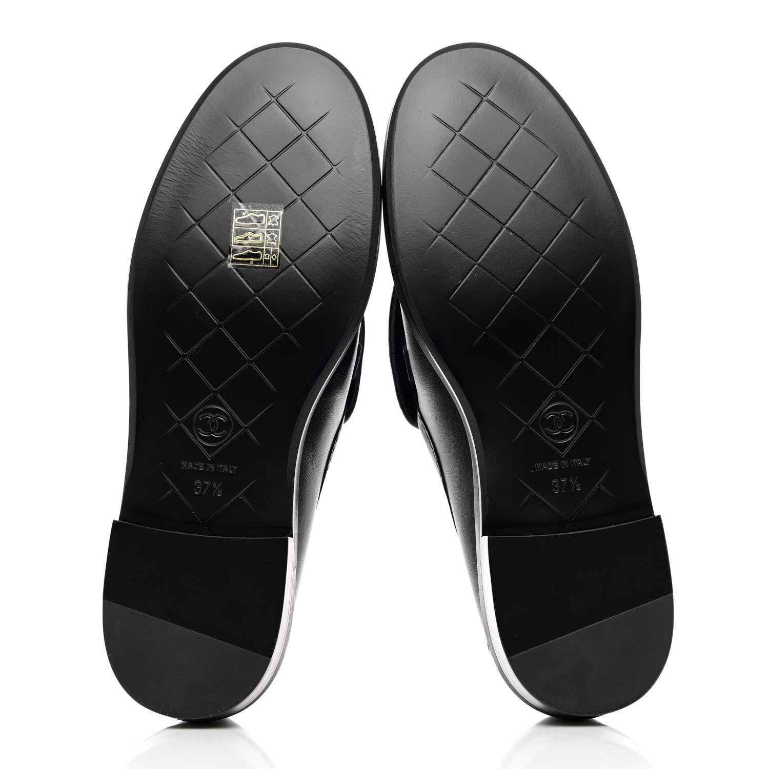 Chanel Lambskin Quilted CC Turnlock Loafers 37.5 Black 5 of 11