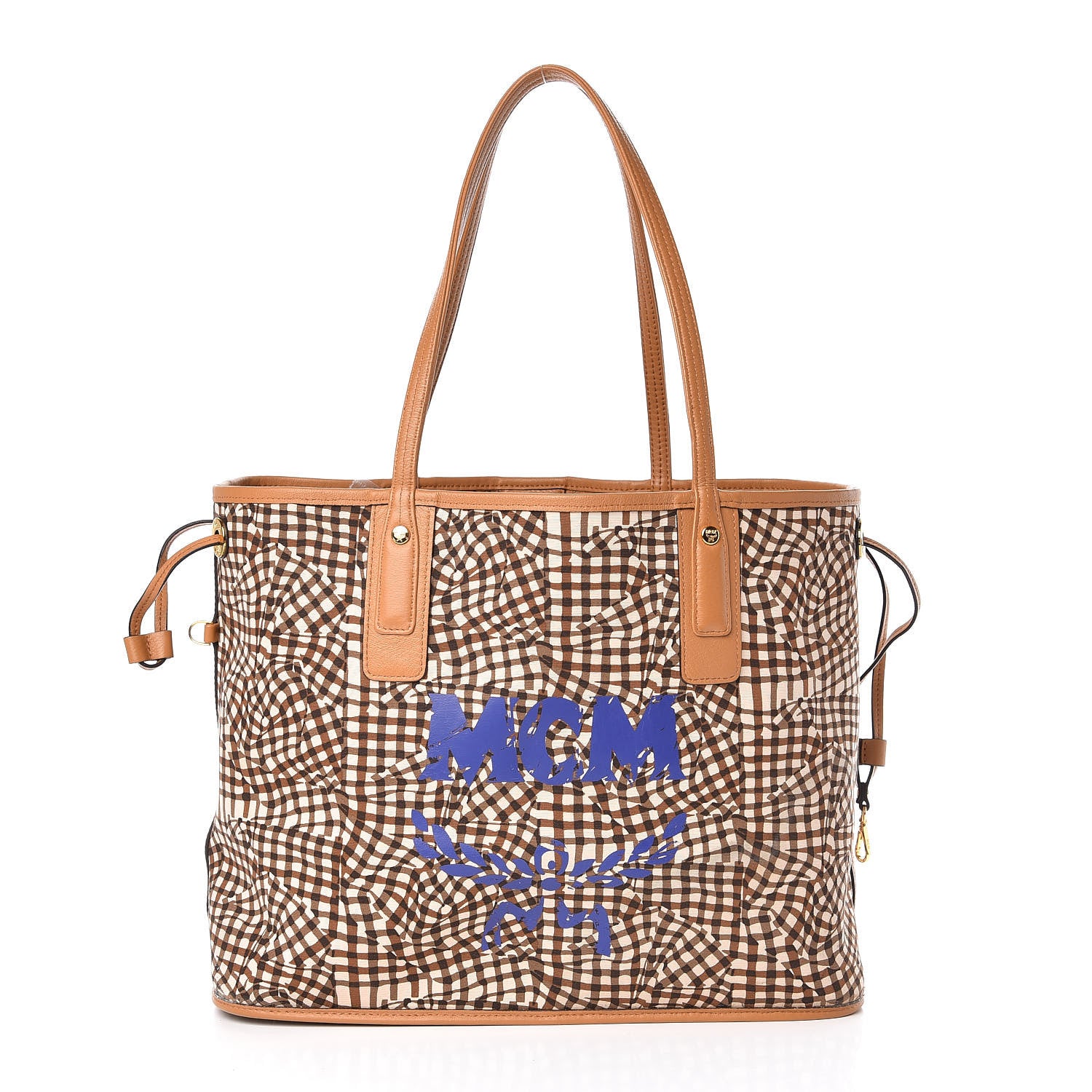 MCM Visetos Medium Liz Reversible Shopper Tote Cognac 6 of 18