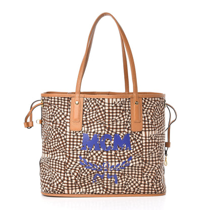 MCM Visetos Medium Liz Reversible Shopper Tote Cognac 6 of 18