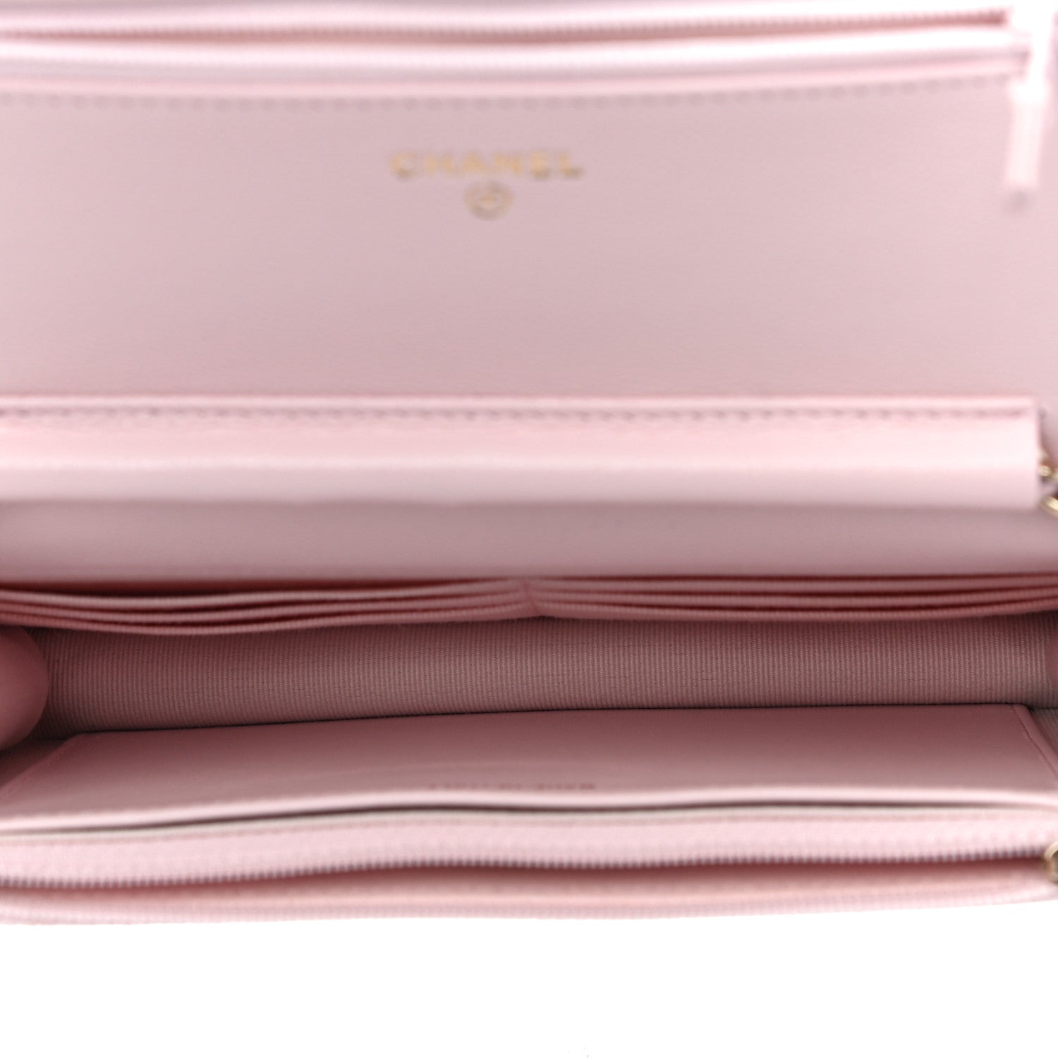 Chanel Caviar Quilted Crystal CC Wallet On Chain WOC Light Pink 5 of 10