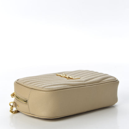 Saint Laurent Grain De Poudre Matelasse Monogram Mini Lou Camera Bag Dark Latte 3 of 10