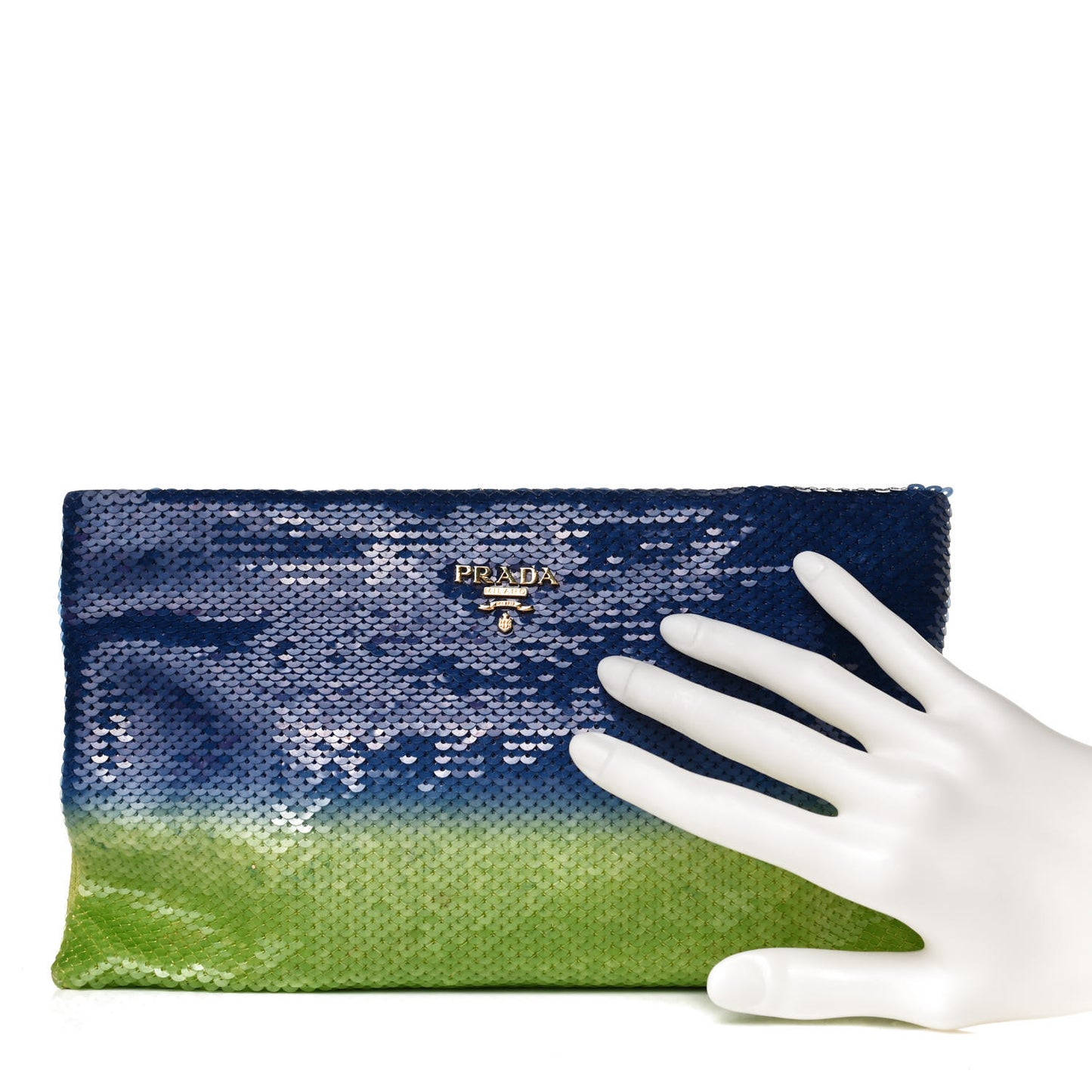 Sequin Ombre Clutch Blue Light Green