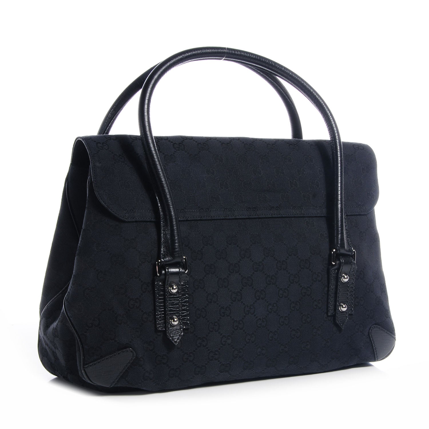 Gucci Monogram Large Horsebit Chain Flap Bag Black 3 of 7