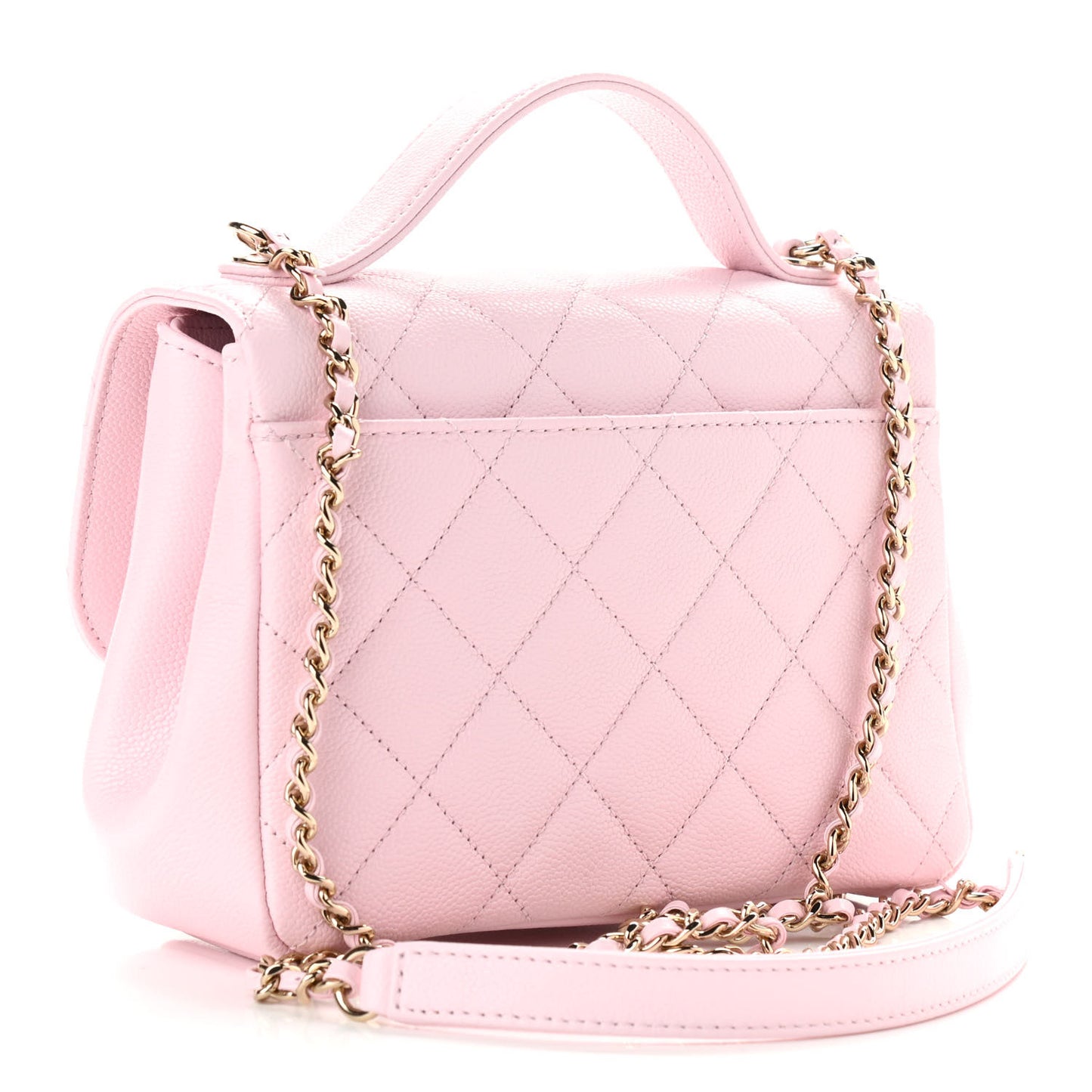 Caviar Quilted Mini Business Affinity Flap Light Pink