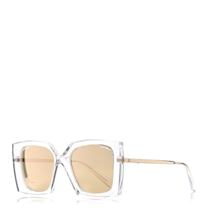 Chanel 18K White Gold Mirror Square Sunglasses 6051 Gold 1 of 7