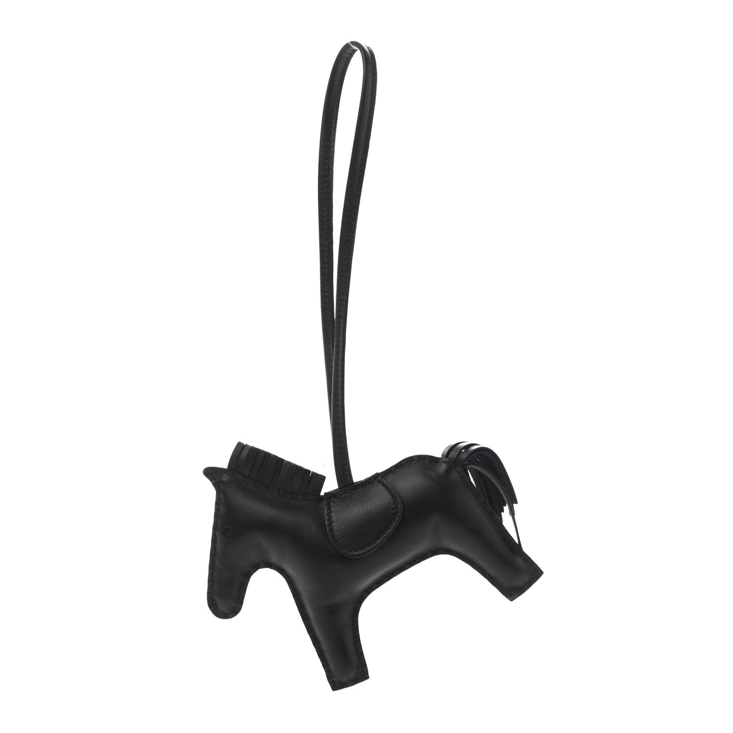 Milo Lambskin Grigri Rodeo Horse Bag Charm MM So Black