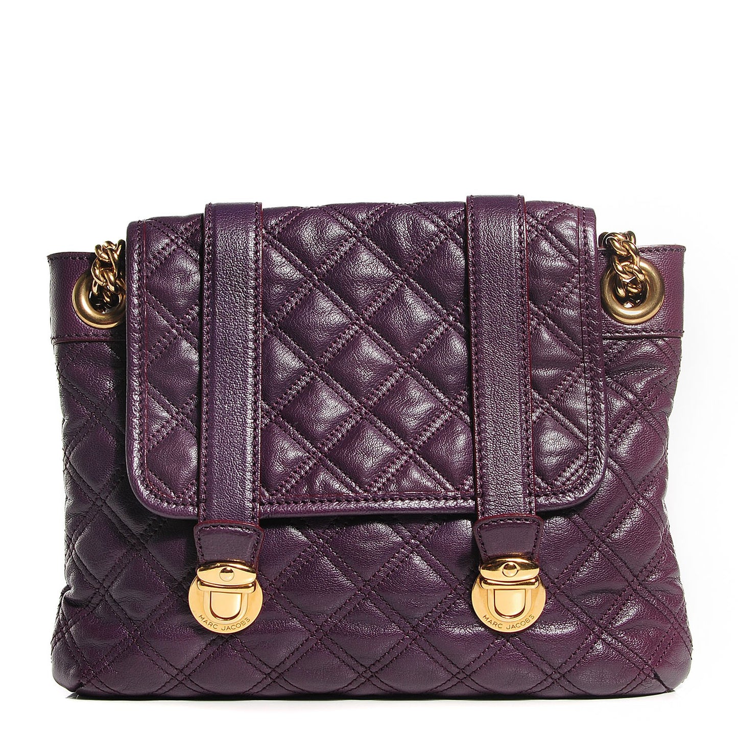 Goatskin Quilted Mary Flap Purple