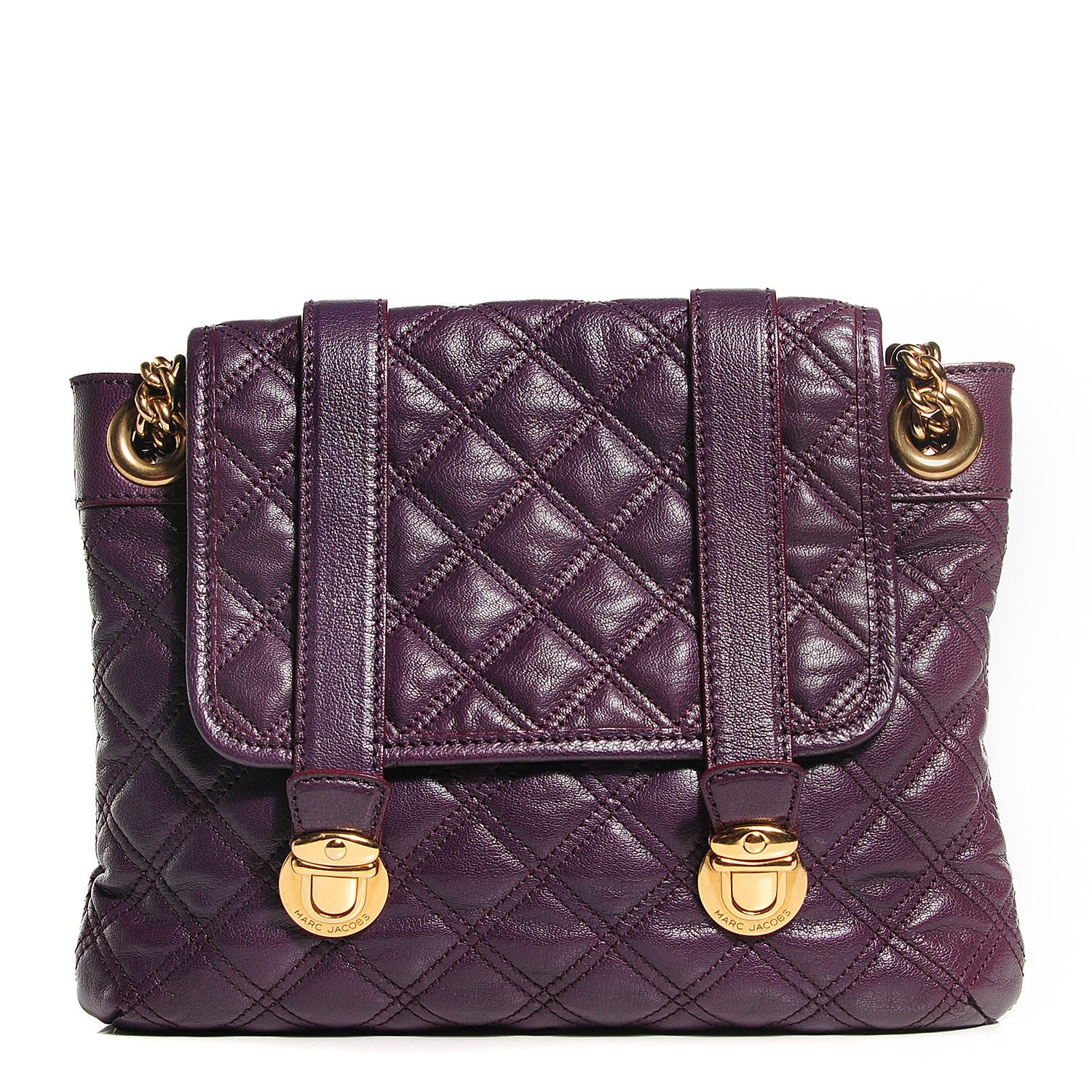 Marc Jacobs Goatskin Quilted Mary Flap Purple 1 of 9