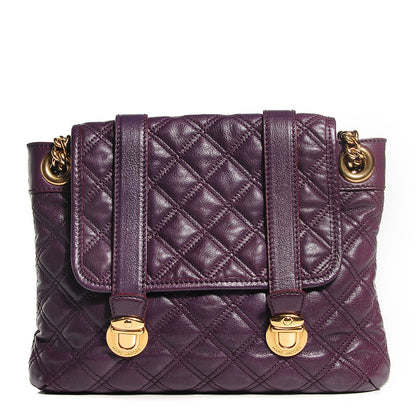 Marc Jacobs Goatskin Quilted Mary Flap Purple 1 of 9