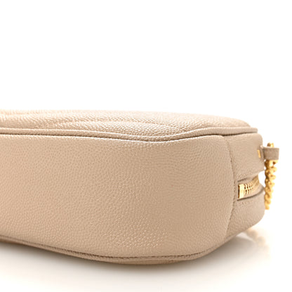 Saint Laurent Grain De Poudre Matelasse Monogram Mini Lou Camera Bag Dark Beige 9 of 11