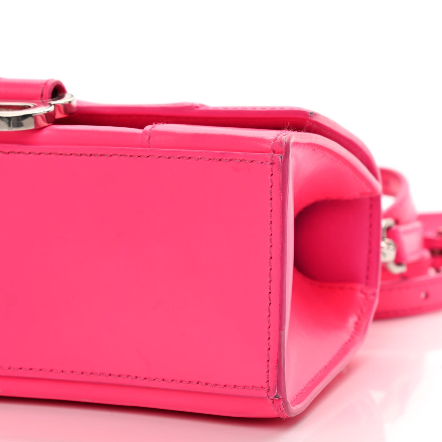 Balenciaga Shiny Box Calfskin Hourglass Top Handle Bag XS Hot Pink 9 of 13