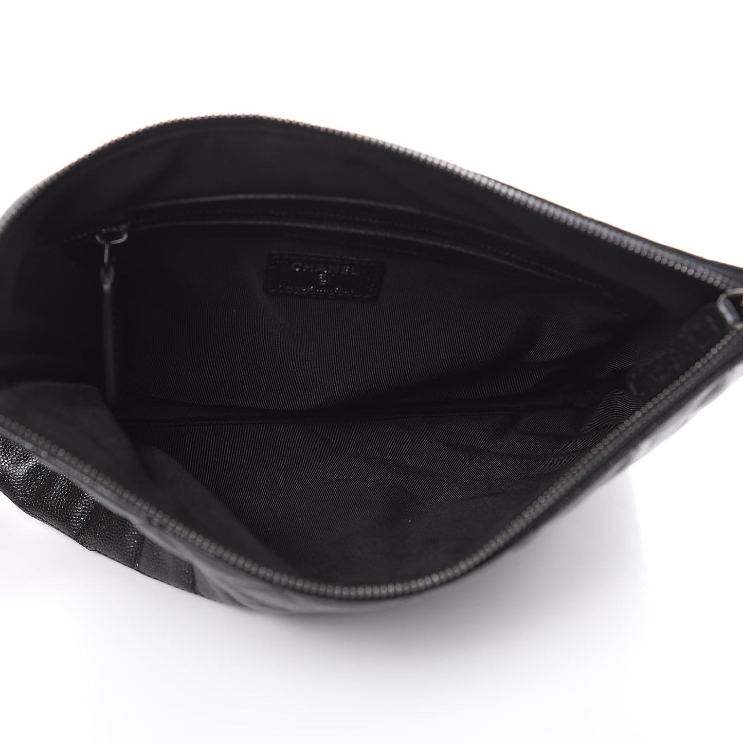 Metallic Caviar Quilted Medium Cosmetic Case Black