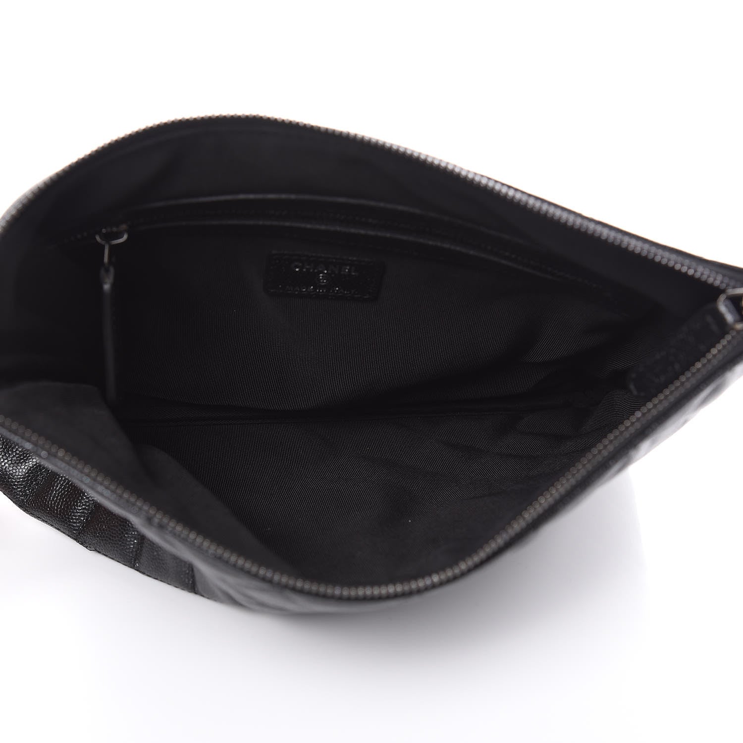Chanel Metallic Caviar Quilted Medium Cosmetic Case Black 5 of 8