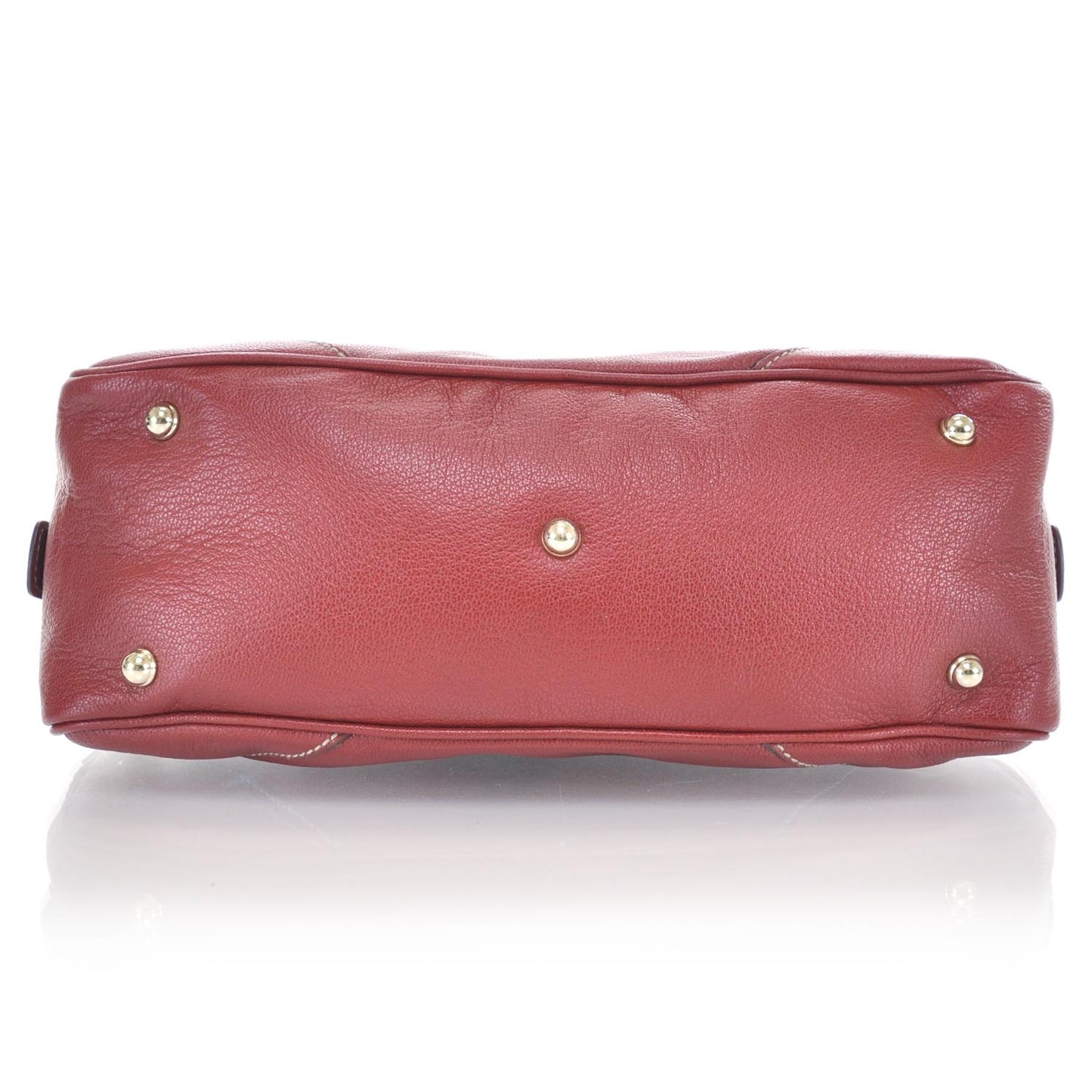 Leather Capri Small Bowler Red
