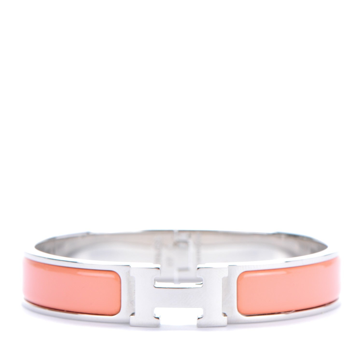 Hermes Enamel Narrow Clic Clac H Bracelet GM Rose Saumon 1 of 5
