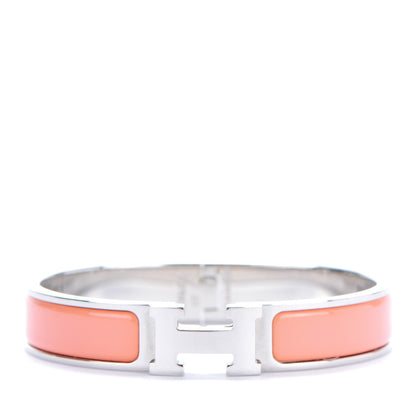 Hermes Enamel Narrow Clic Clac H Bracelet GM Rose Saumon 1 of 5