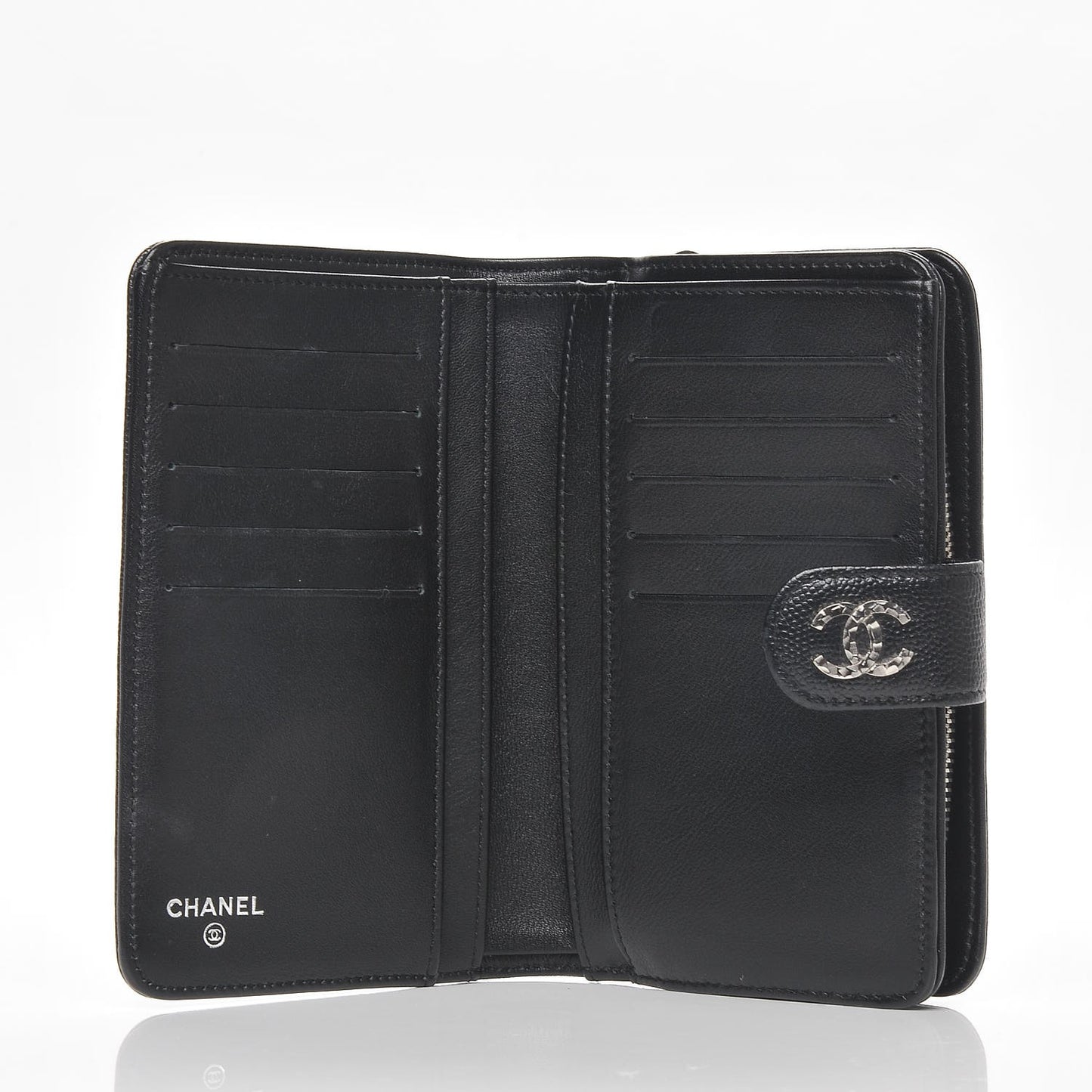 Caviar Sevruga L Zip Pocket Wallet Black
