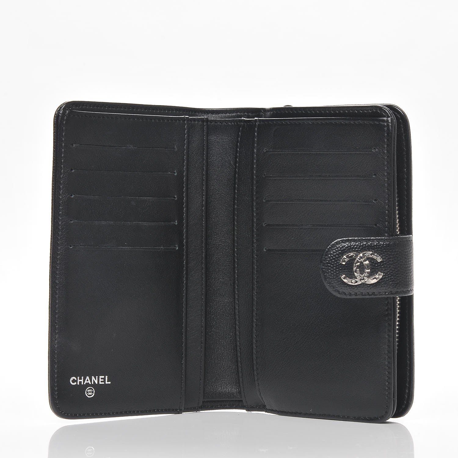 Chanel Caviar Sevruga L Zip Pocket Wallet Black 5 of 7