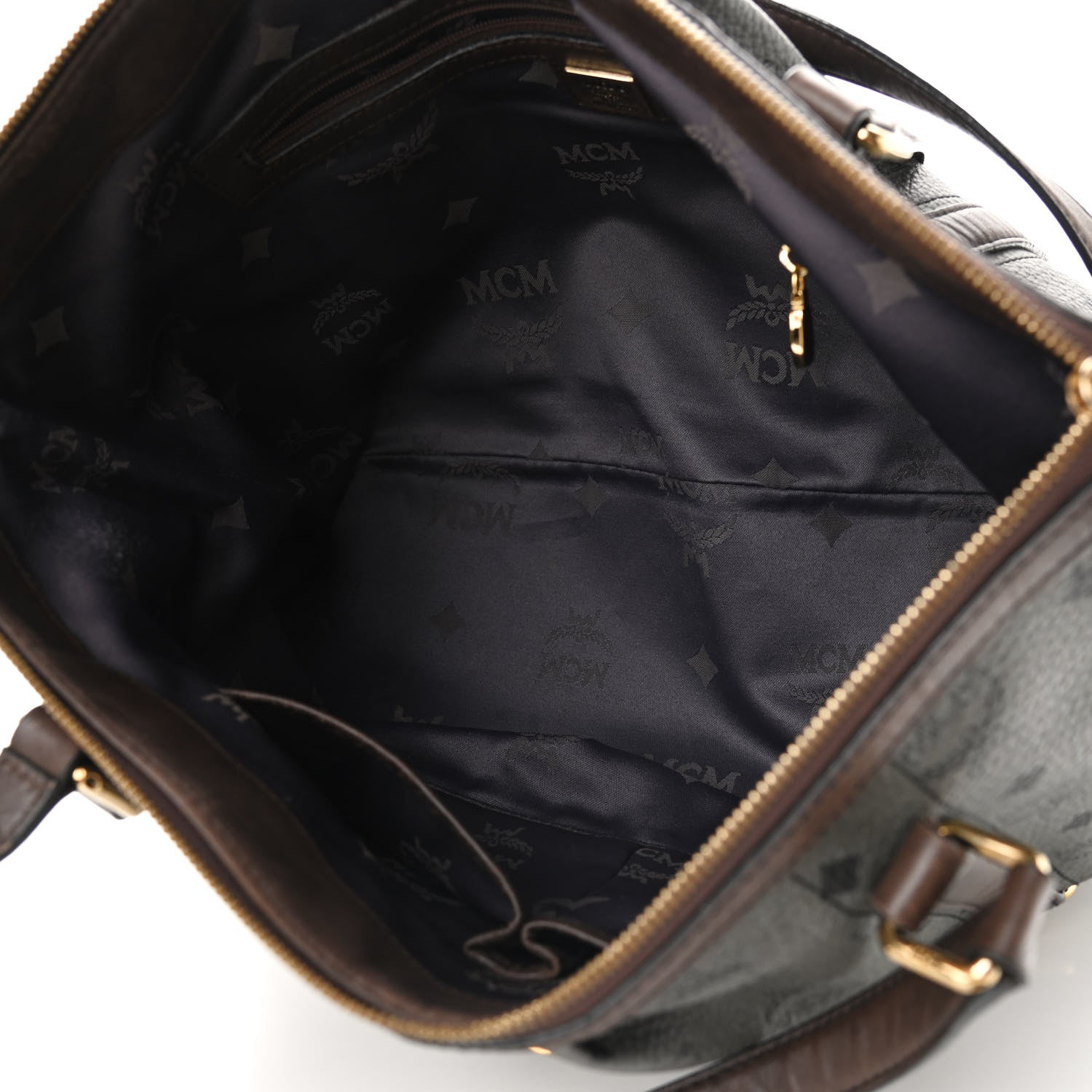 MCM Visetos Medium Essentials Shopper Tote Phantom Grey 10 of 13