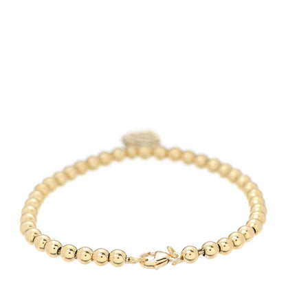 Tiffany 18K Yellow Gold 4mm Return To Bead Heart Tag Bracelet 3 of 4