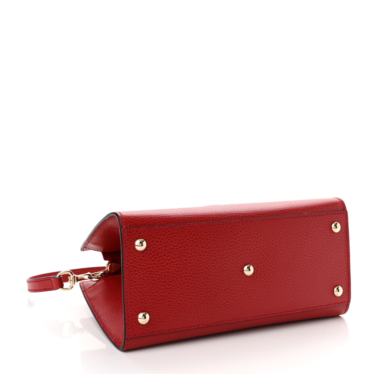 Gucci Dollar Calfskin Medium Soho Top Handle Satchel Hibiscus Red 4 of 10