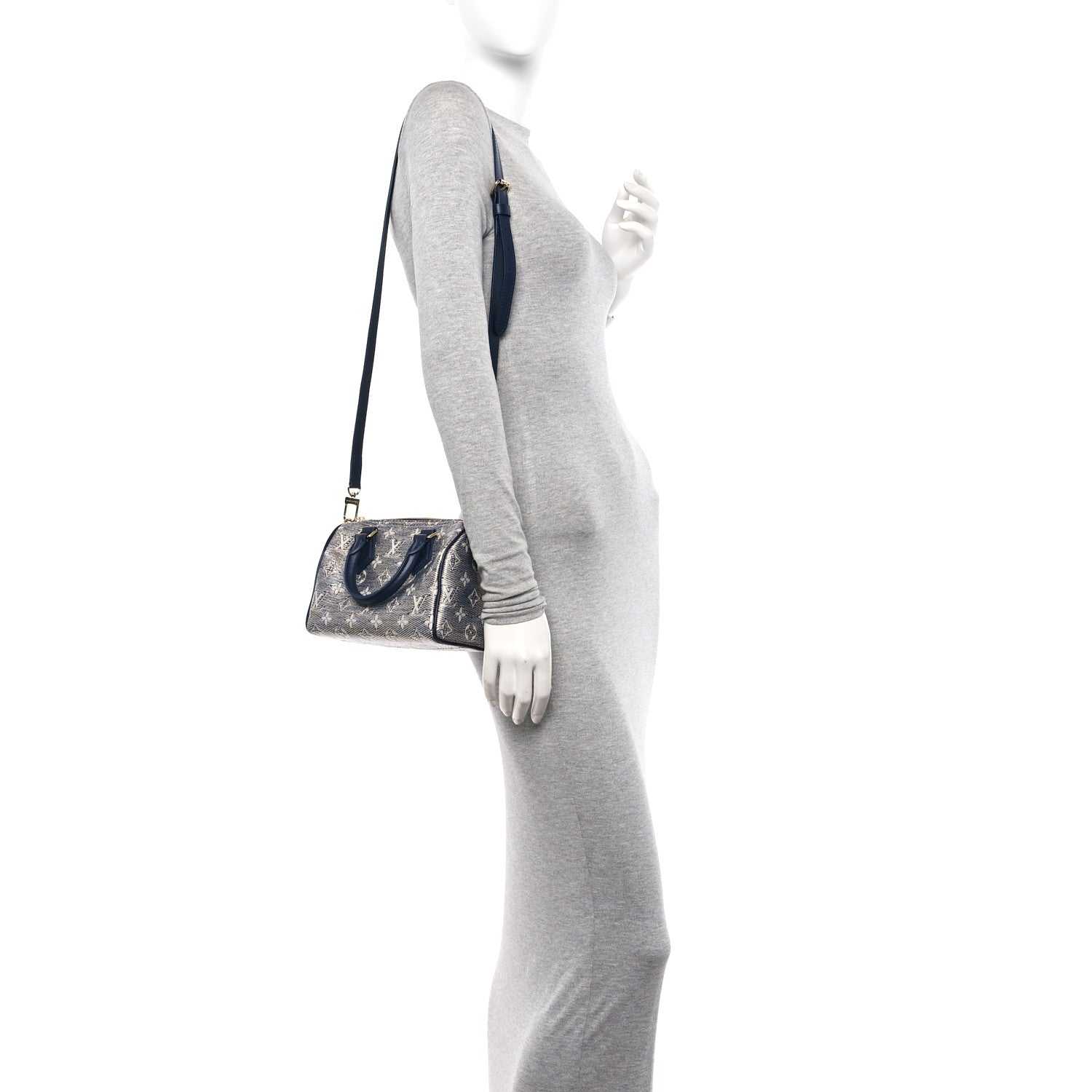 Louis Vuitton Monoglam Speedy Bandouliere 20 Blue 2 of 8