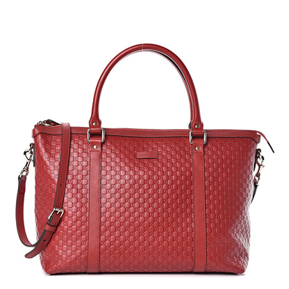 Gucci Soft Microguccissima Medium Zippered Satchel Rosso 1 of 10