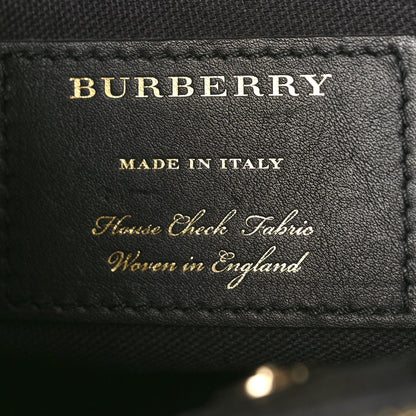 Burberry Derby Calfskin House Check Medium Banner Tote Black 6 of 10