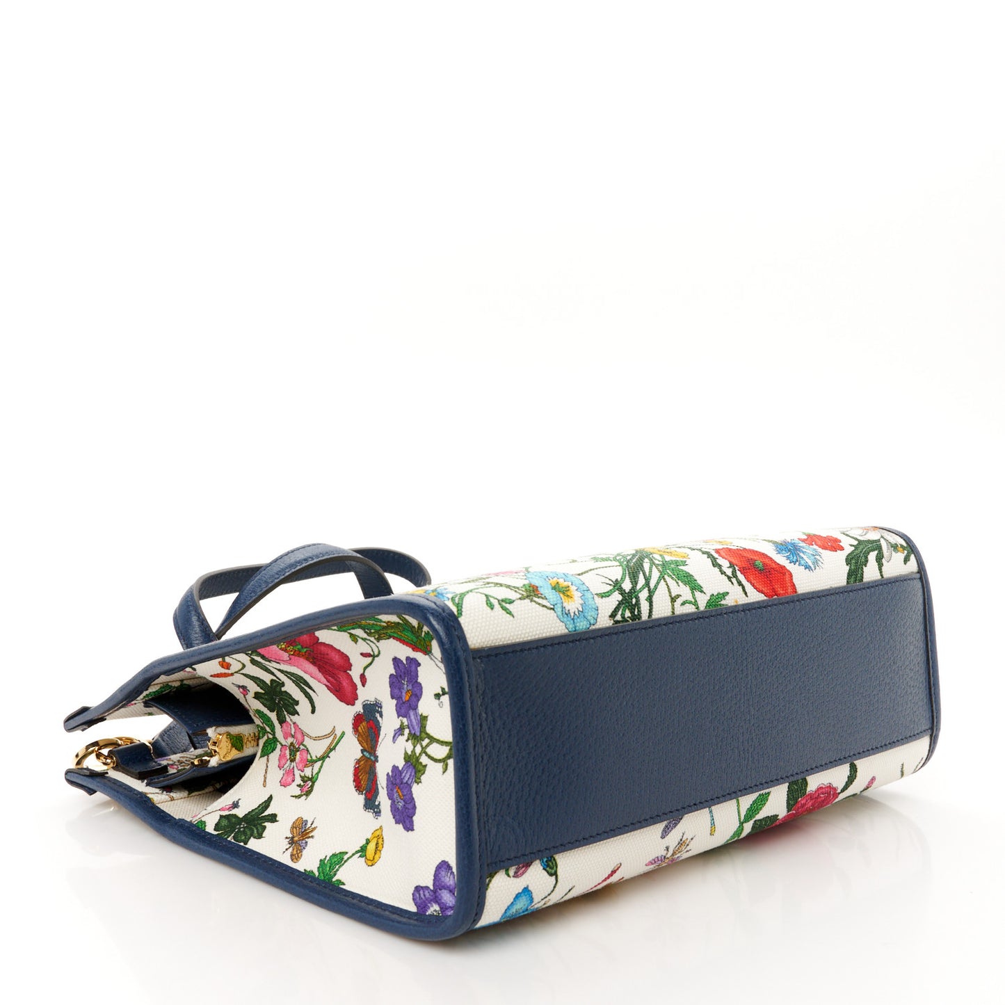 Canvas Medium Flora Tote White Multicolor Blue Agata