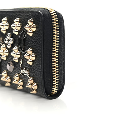 Christian Louboutin Calfskin Panettone Zip Around Coin Purse Black 9 of 10