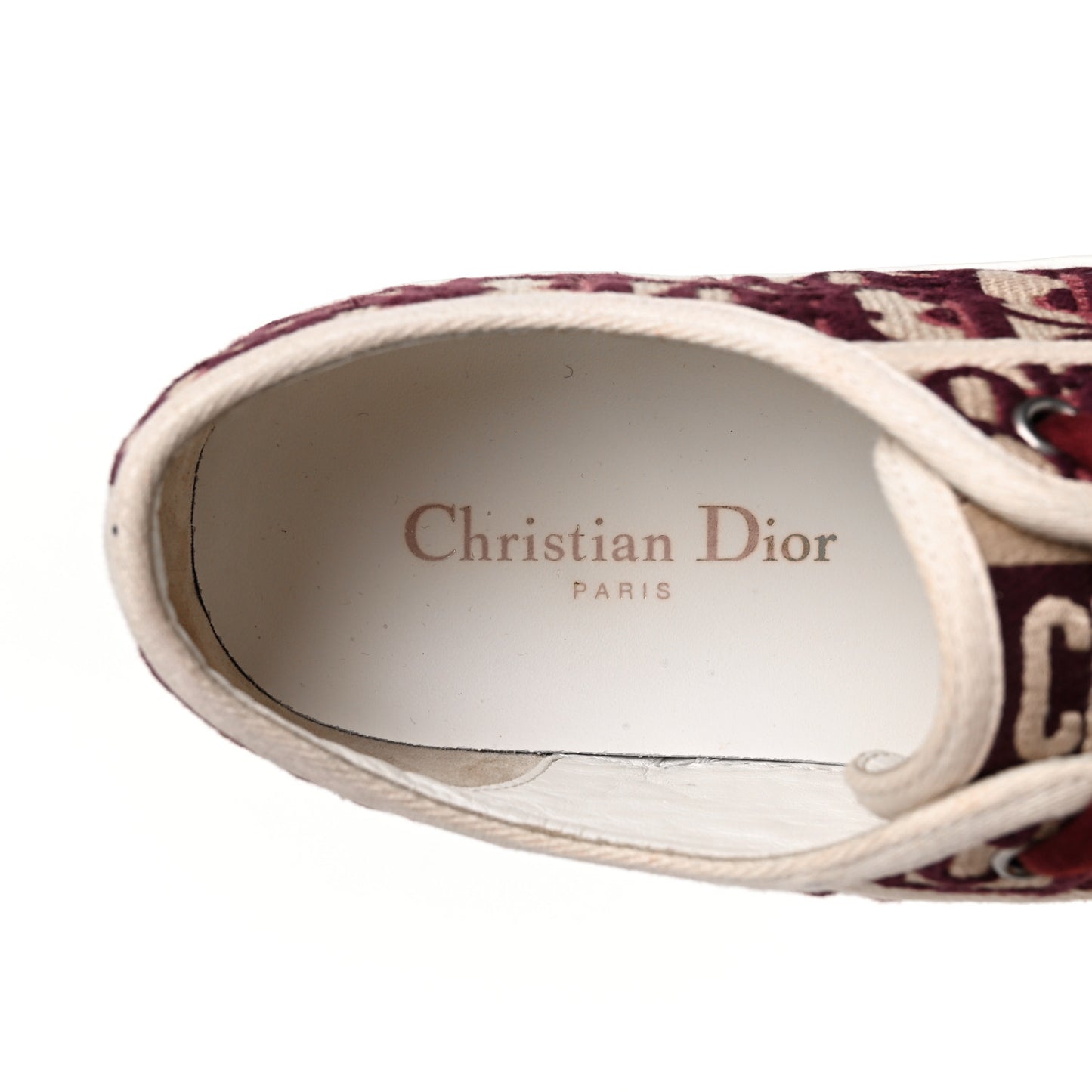 Canvas Oblique Walk'N'Dior Low Top Sneakers 38.5 Deep Amaranth