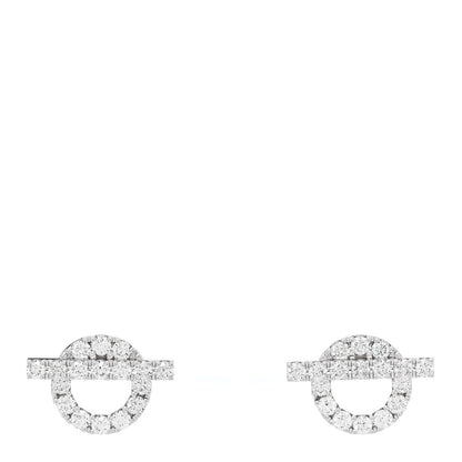 Hermes 18K White Gold Diamond Finesse Earrings 1 of 6