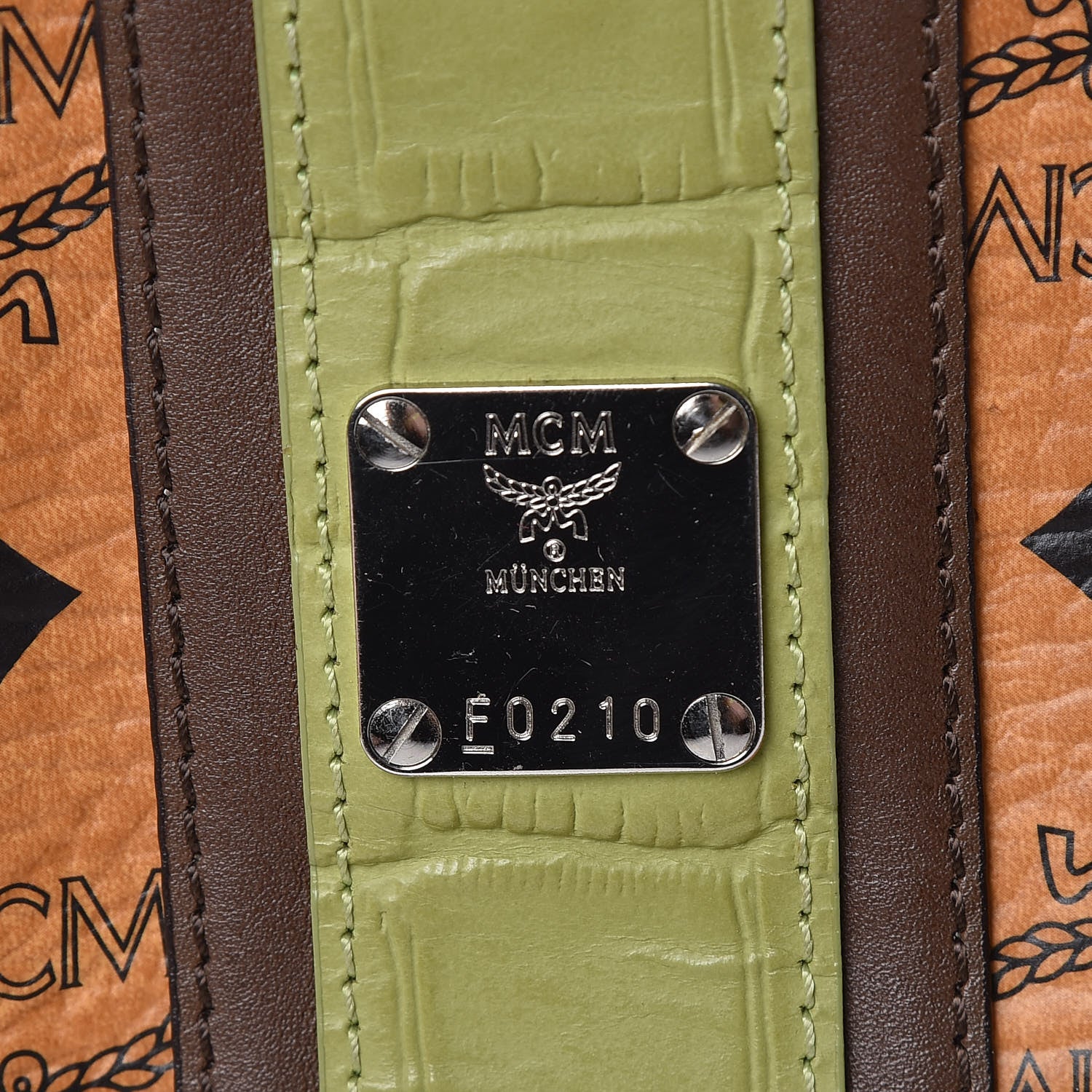 MCM Visetos Crocodile Embossed Medium Liz Shopper Tote Cognac 7 of 15